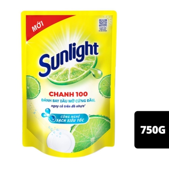 Nước rửa chén SUNLIGHT Chanh 100 túi 750g