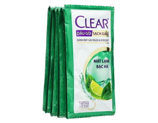 Dầu gội CLEAR Bạc Hà (10 gói/dây)