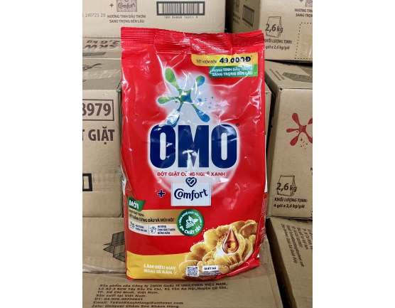 Bột giặt OMO Comfort tinh dầu thơm sang trọng 2.6kg