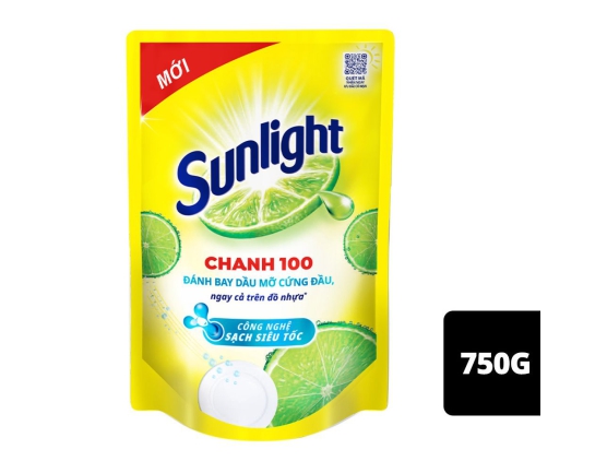 Nước rửa chén SUNLIGHT Chanh 100 túi 750g