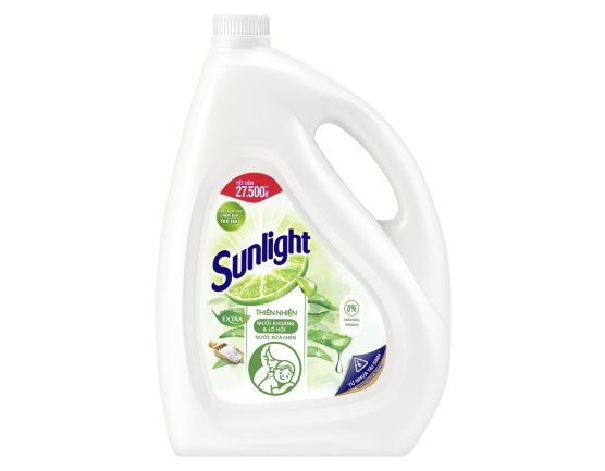 Nước rửa chén SUNLIGHT Thiên Nhiên can 3.6kg (Muối khoáng - Lô hội)