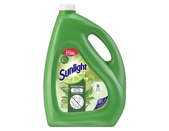 Nước rửa chén SUNLIGHT khử mùi tanh Matcha- Trà Nhật can 3.6kg