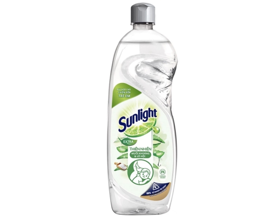 Nước rửa chén SUNLIGHT Thiên Nhiên chai 750g (Muối khoáng - Lô hội)
