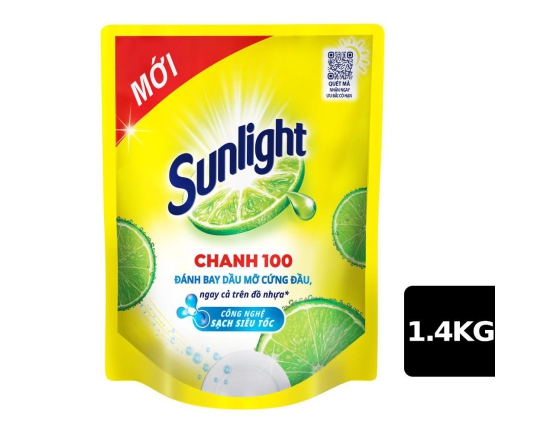 Nước rửa chén SUNLIGHT Chanh 100 túi 1.4kg