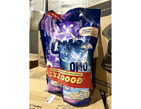 Nước giặt OMO Matic chuyên gia cửa trước hương hoa oải hương thư thái 3.6kg tặng túi nước giặt 412g